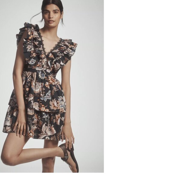 Anthropologie Dresses & Skirts - By Anthropologie Sleeveless Ruffled A-Line Mini Dress sIZE M blue NEW NWT